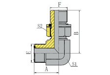 90º ORFS MALE/METRIC MALE WITH O-RING