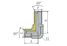 90º英管外螺纹60º内锥过板接头