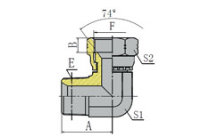 90º英锥管外螺纹/美制JIC内螺纹74 °内锥