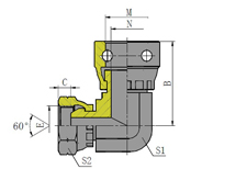 90ºBSP FEMALE 60ºCONE/FEMALE SWIVEL