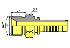 英管外螺纹60º内锥面或六角端面用组合垫密封的双用接头
